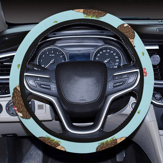 Hedgehog Print Design LKS402 Steering Wheel Cover with Elastic Edge