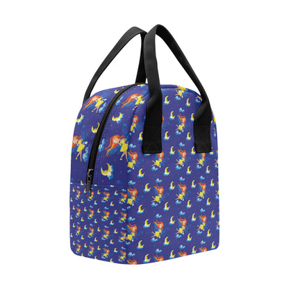 Fairy with Moon Print Pattern Insulated Lunch Bag