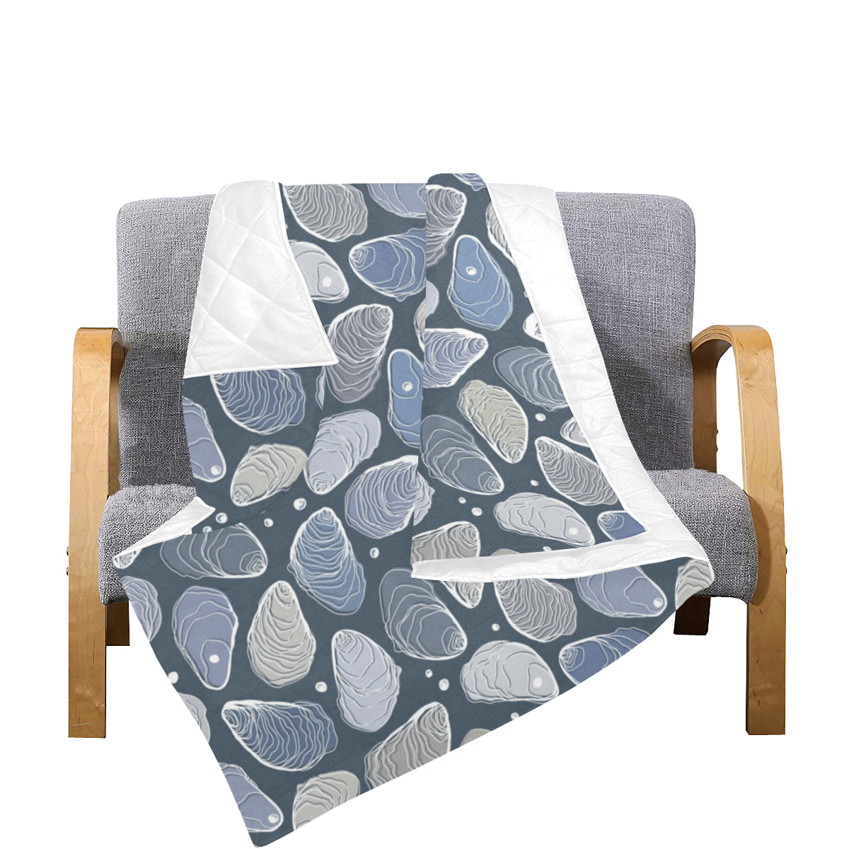Oyster Pattern Print Design 02 Premium Quilt