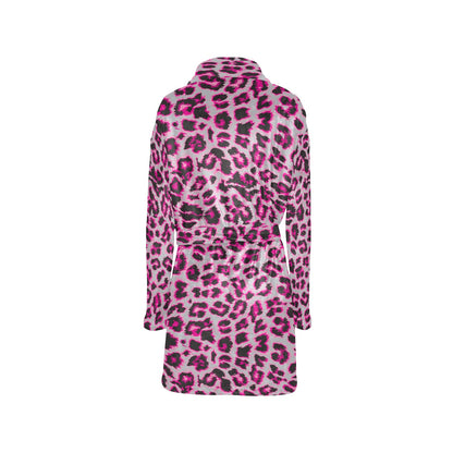 Leopard Pattern Print Design 02 Women's Fleece Robe