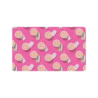 Beach Top View Umbrella Theme Rubber Doormat