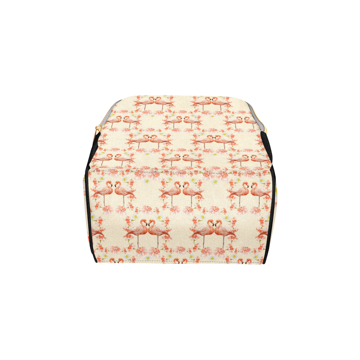 Flamingo Hibiscus Print Pattern Diaper Bag Backpack