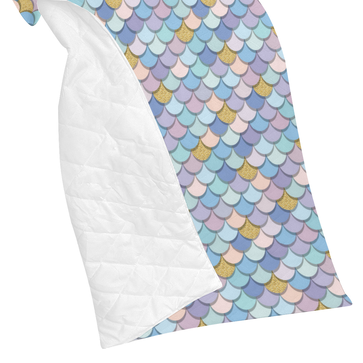 Mermaid Scales Pattern Print Design 05 Premium Quilt