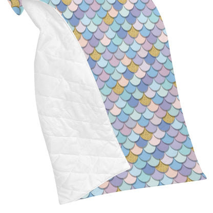 Mermaid Scales Pattern Print Design 05 Premium Quilt