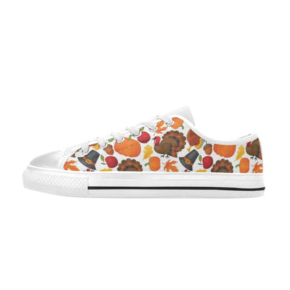 Thanksgiving Print Design LKS304 Women's White Low Top Shoes
