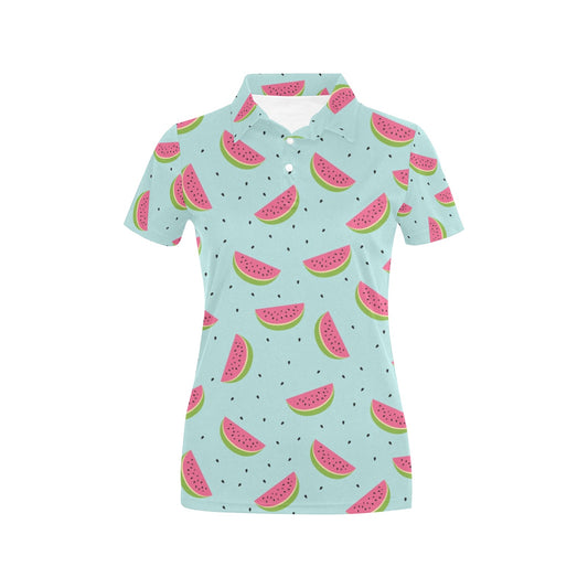 Watermelon Pattern Print Design WM06 Women's Polo Shirt