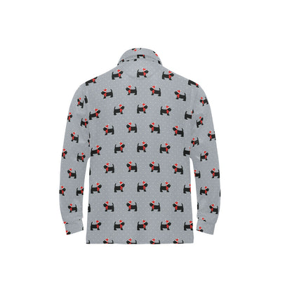Scottish Christmas Themed Terriers Print Design LKS3018 Long Sleeve Polo Shirt For Men's