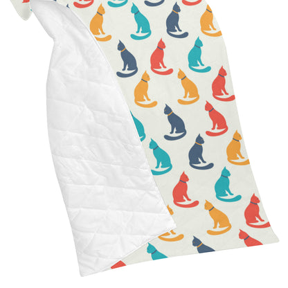 Cat Pattern Print Design 03 Premium Quilt