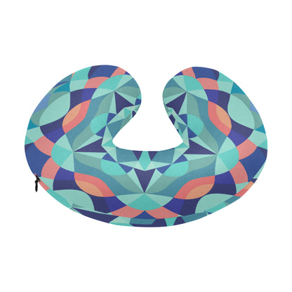 Kaleidoscope Pattern Print Design 03 U-Shaped Travel Neck Pillow