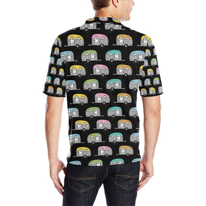 Camper Pattern Camping Themed No 2 Print Men Polo Shirt
