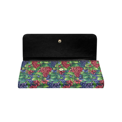 Grape Pattern Print Design GP02 Women's Trifold Wallet