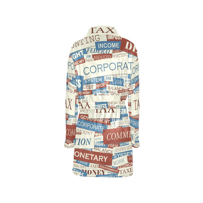 Accounting Financial Pattern Print Design 01 Women's Fleece Robe