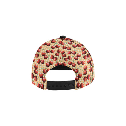 Cherry Orange Plaid Print Snapback Cap