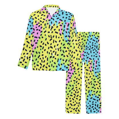 90s Pattern Print Design 2 Men's Long Pajama Set