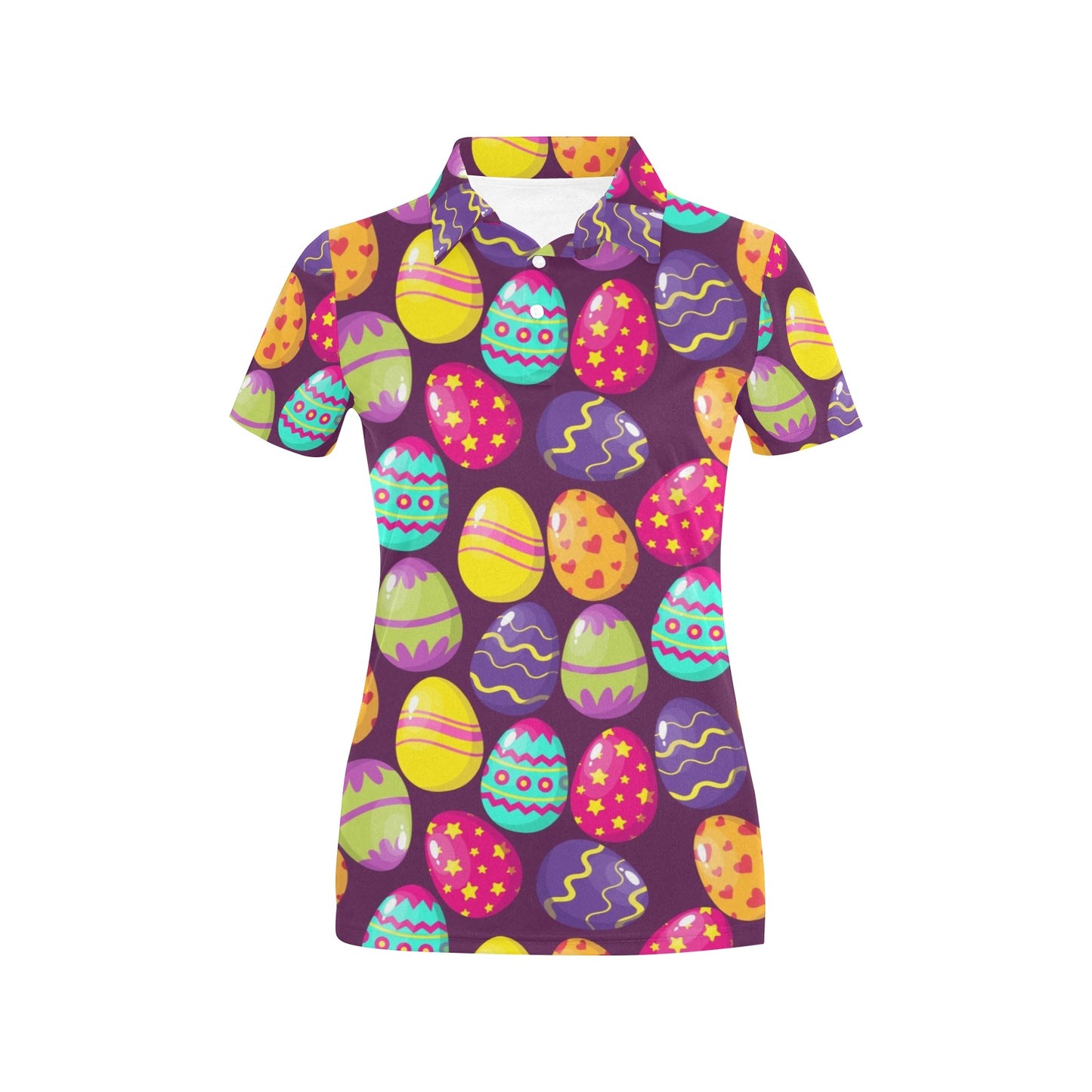 Easter Eggs Pattern Print Design RB04 Women's Polo Shirt