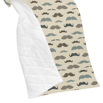 Mustache Pattern Print Design A01 Premium Quilt