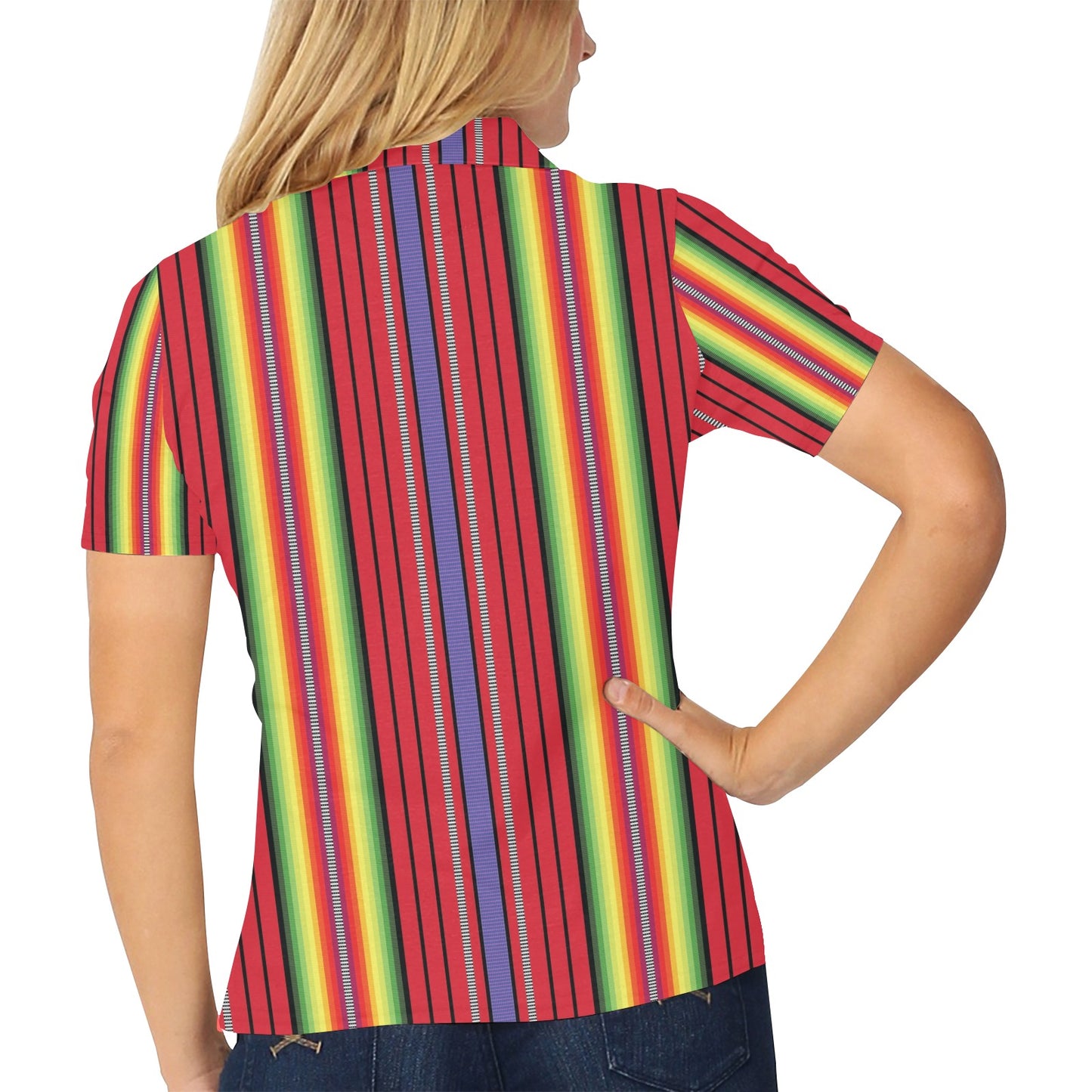 Serape Print Design LKS305 Women's Polo Shirt