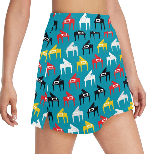 Piano Print Design LKS403 17" Golf & Pickleball Skort with Pockets