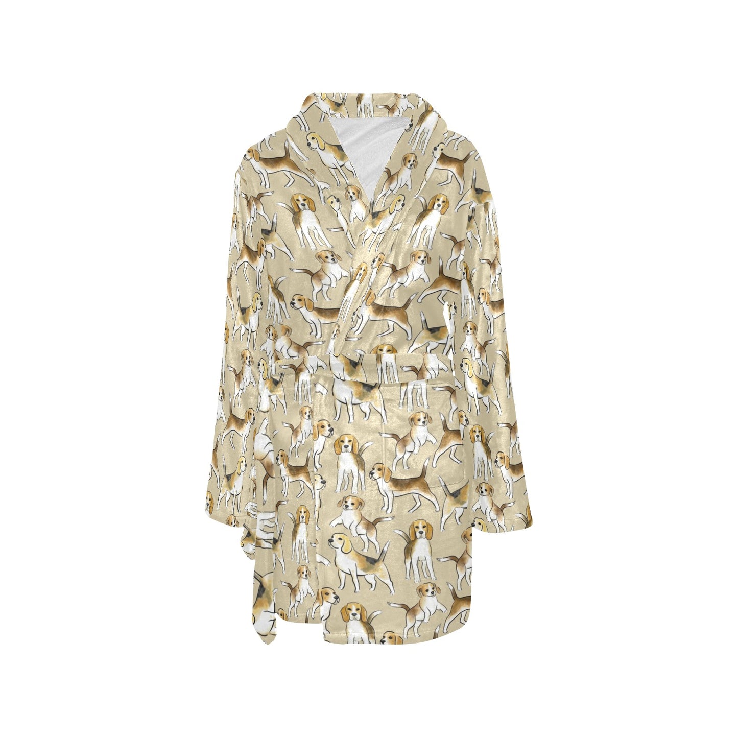 Beagle Pattern Print Design 04 Women's Fleece Robe