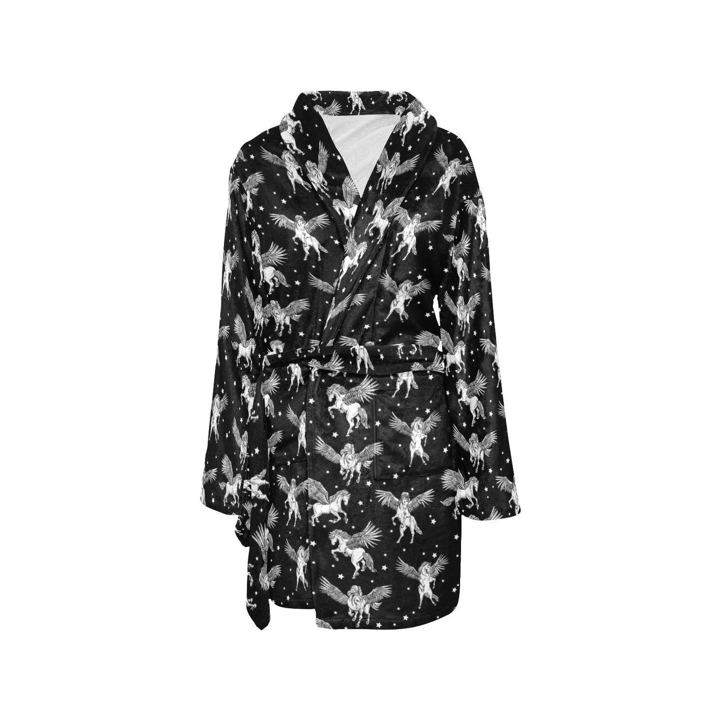 Pegasus Pattern Print Design 01 Women's Fleece Robe