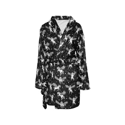 Pegasus Pattern Print Design 01 Women's Fleece Robe