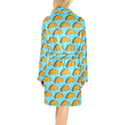 Taco Pattern Print Design TC03 Women's Fleece Robe