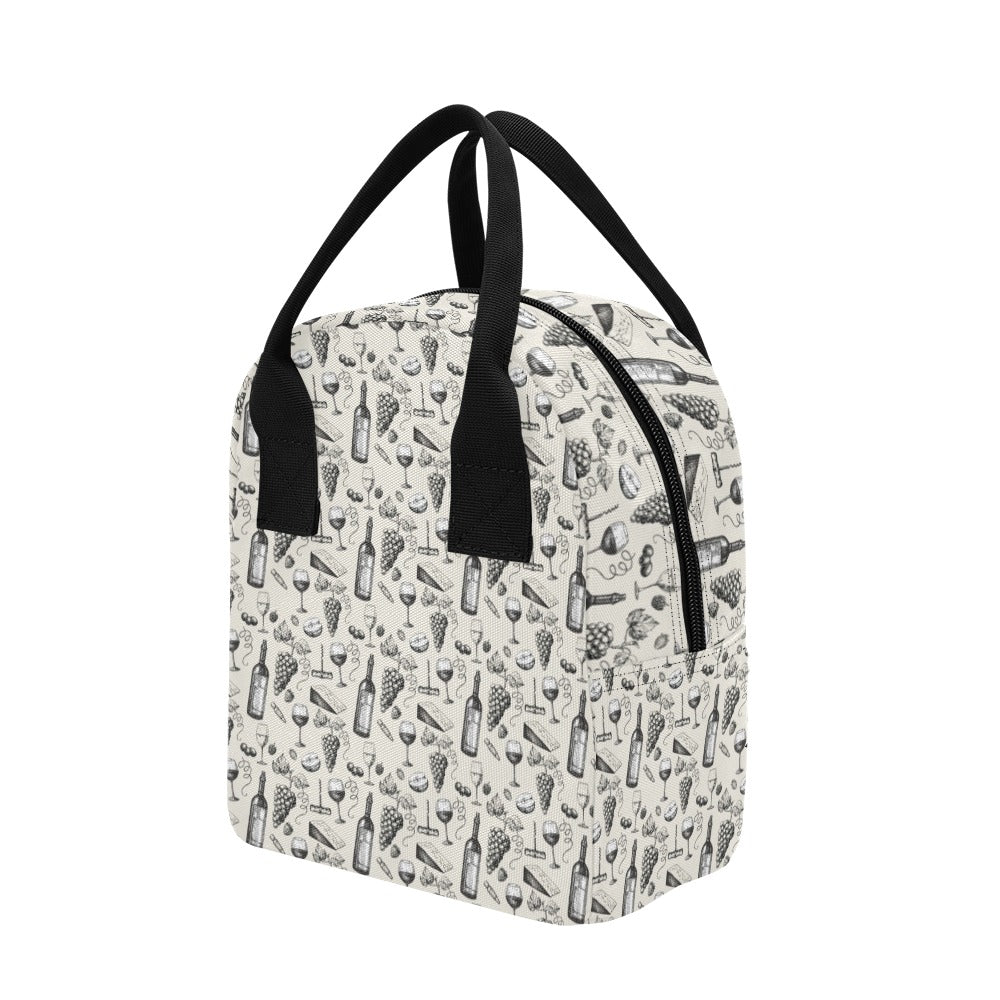 Wine Themed Print Design LKS306 Insulated Lunch Bag