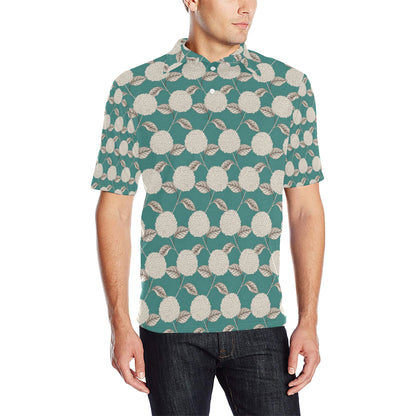 Hydrangea Pattern Print Design HD03 Men Polo Shirt