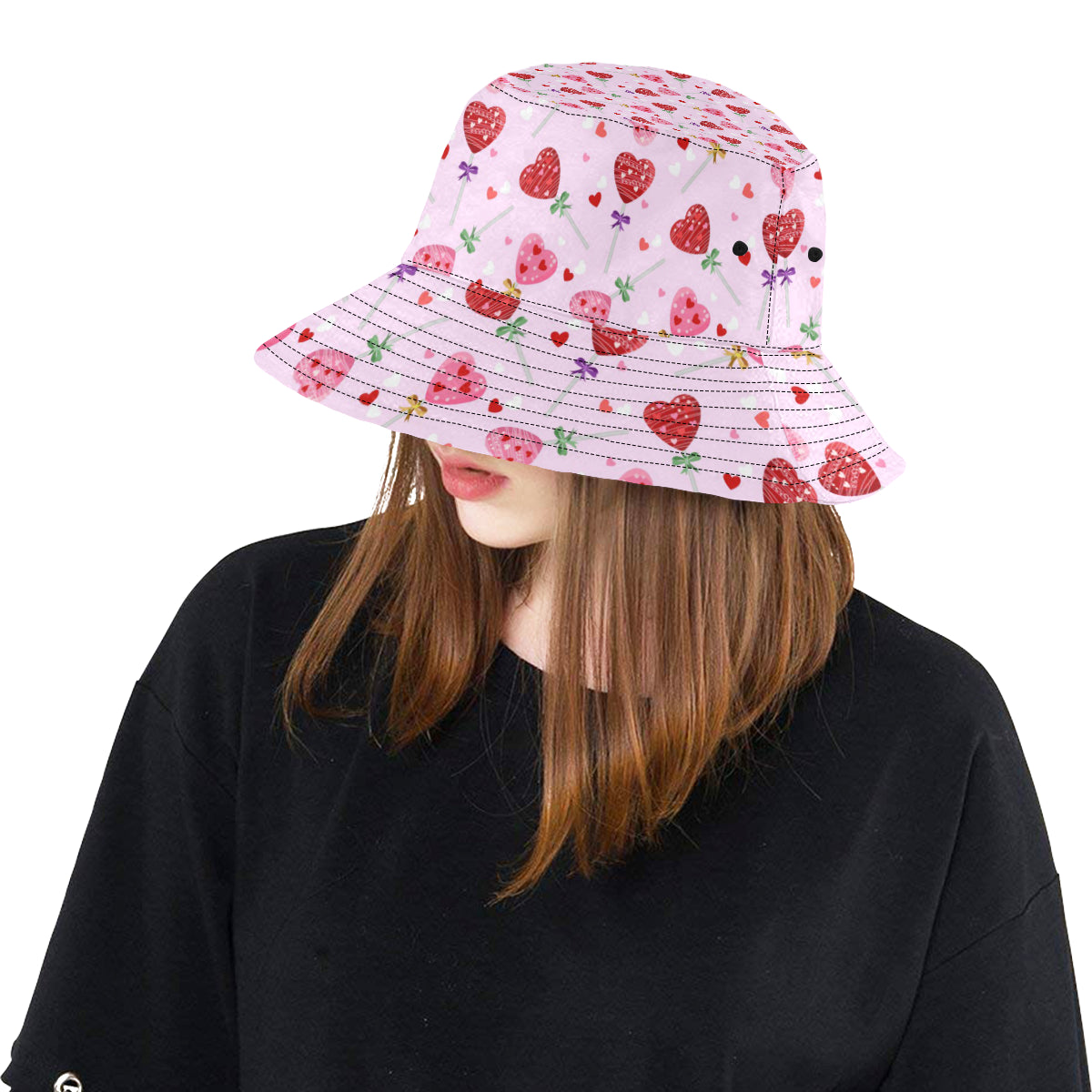 Lollipop Pattern Print Design LL07 Unisex Bucket Hat