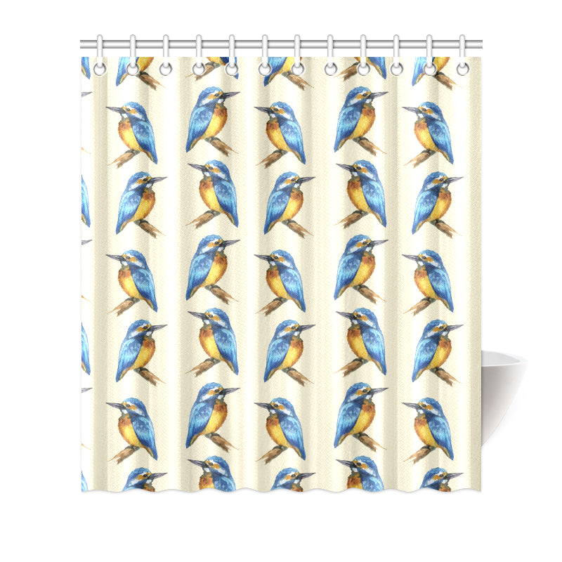 Kingfisher Pattern Print Design 01 Shower Curtain