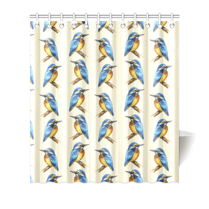 Kingfisher Pattern Print Design 01 Shower Curtain