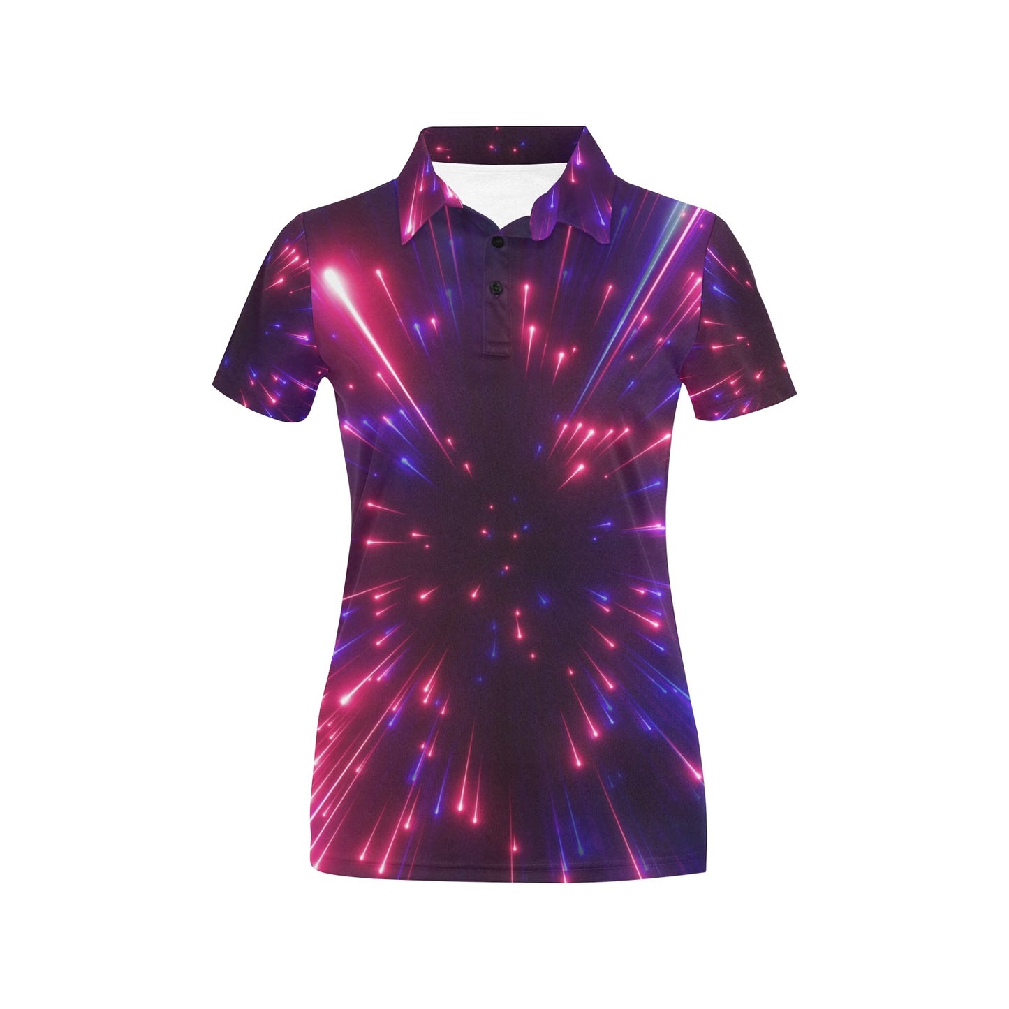 Celestial Purple Blue Neon Speed Light Women's Polo Shirt