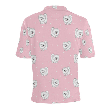 Pomeranians Pattern Print Design A02 Men Polo Shirt