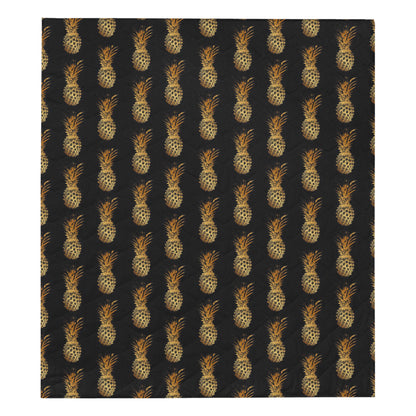 Pineapple Pattern Print Design A02 Premium Quilt