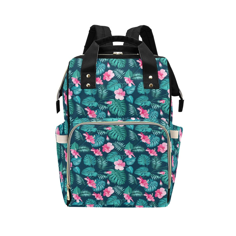 Summer Floral Print Design LKS301 Diaper Bag Backpack
