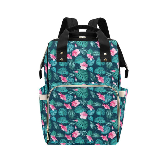Summer Floral Print Design LKS301 Diaper Bag Backpack