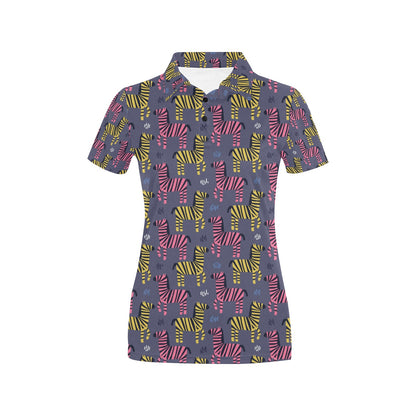 Zebra Print Design LKS303 Women's Polo Shirt