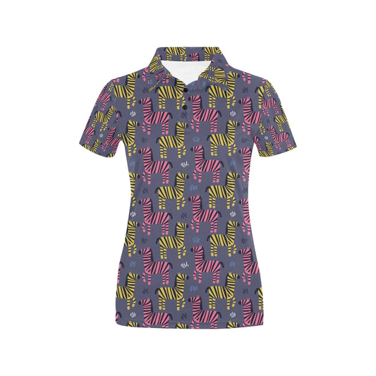 Zebra Print Design LKS303 Women's Polo Shirt