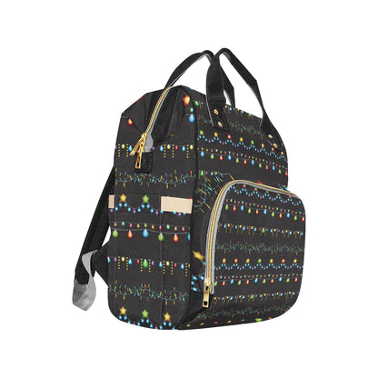 Christmas Light Pattern Print Design 01 Diaper Bag Backpack