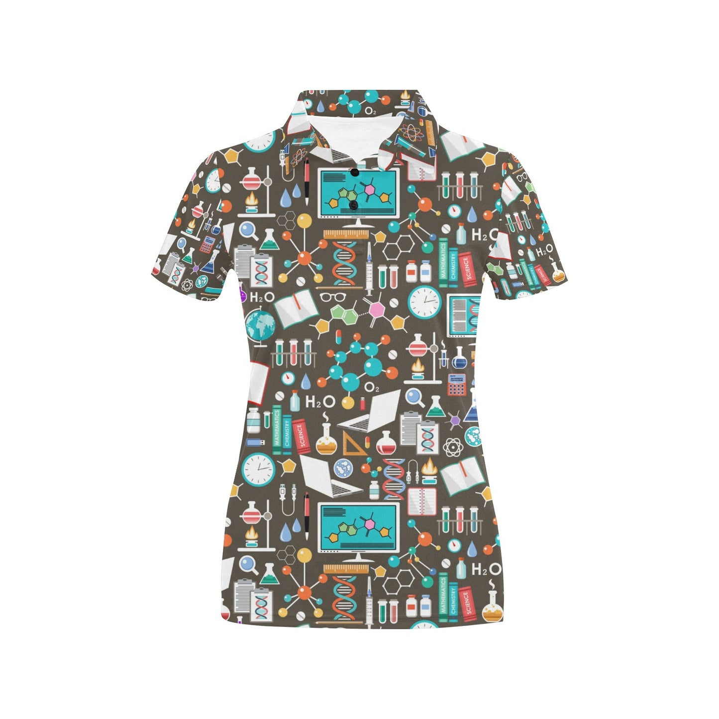 Science Print Design LKS303 Women's Polo Shirt