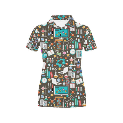 Science Print Design LKS303 Women's Polo Shirt
