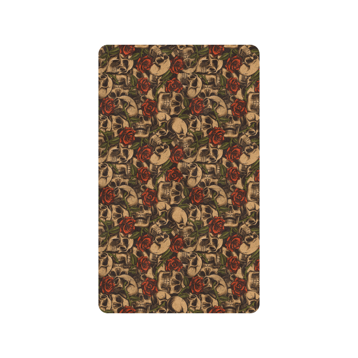 Skull Roses Vintage Design Themed Print Rubber Doormat