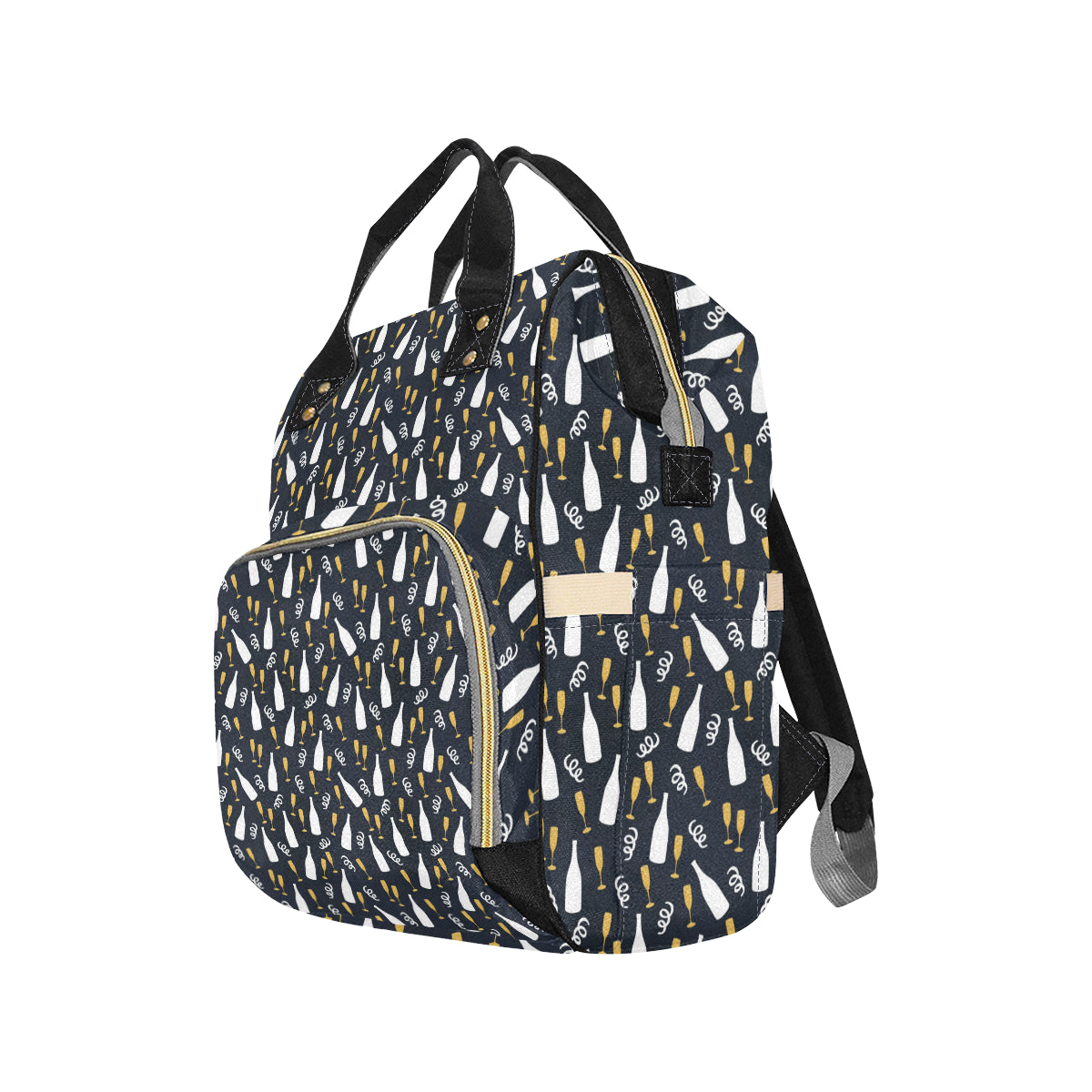 Champagne Pattern Print Design 01 Diaper Bag Backpack