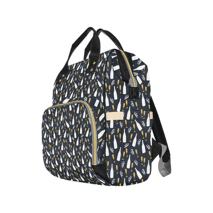 Champagne Pattern Print Design 01 Diaper Bag Backpack