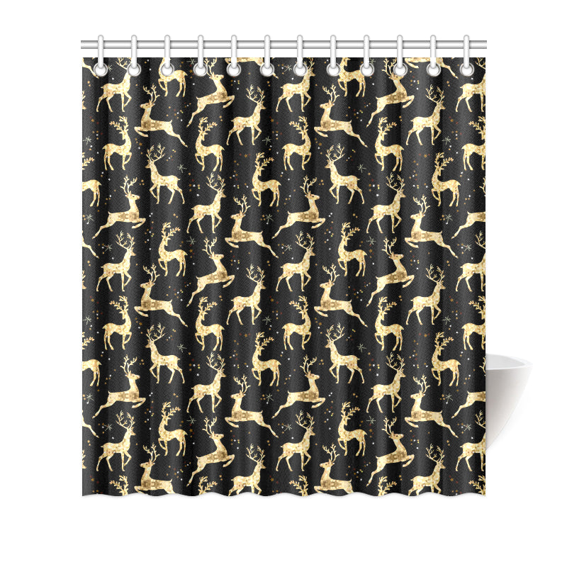 Deer Gold Pattern Shower Curtain