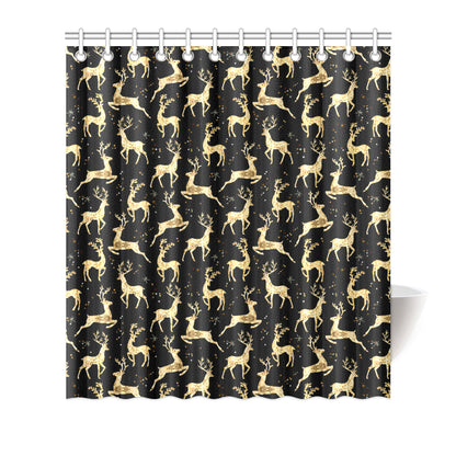 Deer Gold Pattern Shower Curtain
