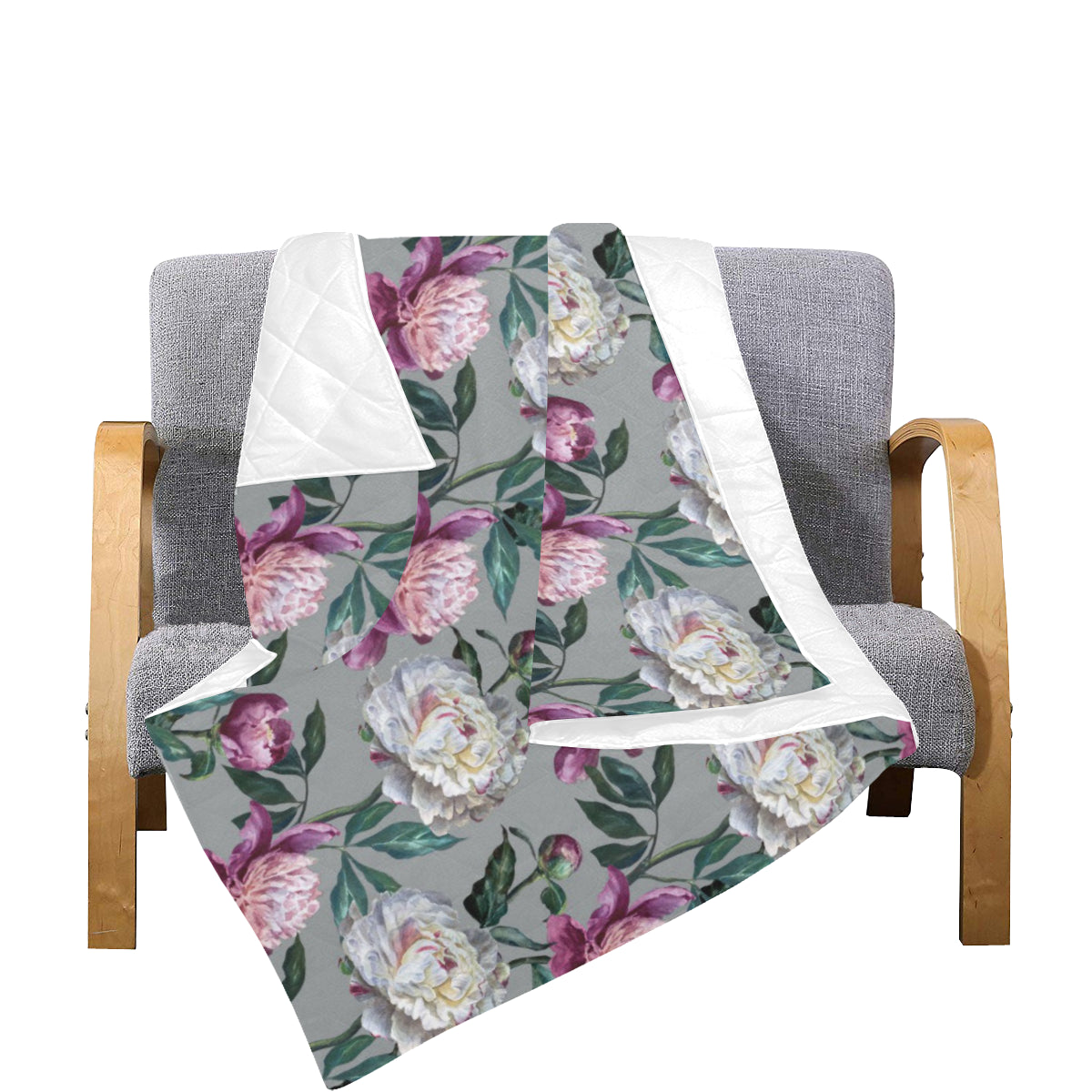 Peony Pattern Print Design PE01 Premium Quilt