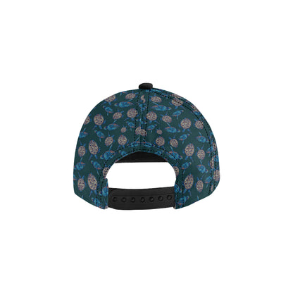 Sea Turtle Hand Drawn Blue Print Snapback Cap