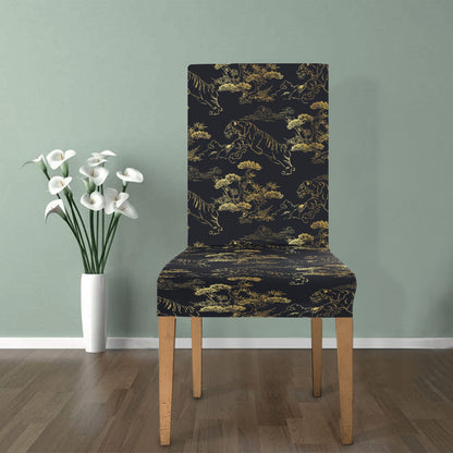 Tiger Japan Style Print Design LKS305 Dining Chair Slipcover