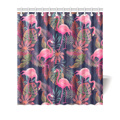 Flamingo Tropical Pattern Shower Curtain